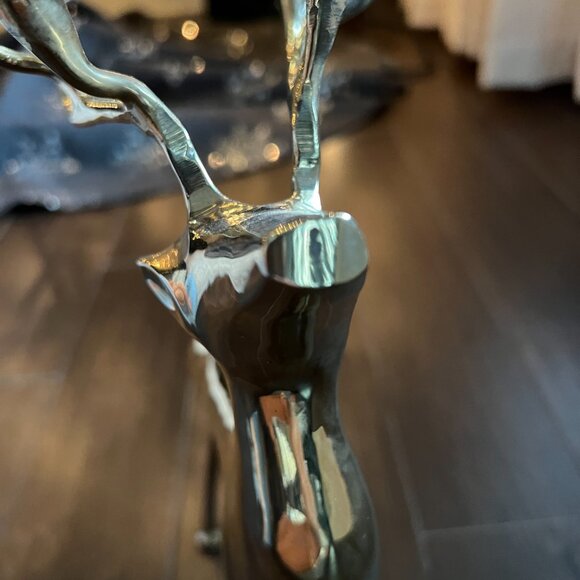 Large Vintage Brass Reindeer Elk Candelabra 8 Candle Holder” - Picture 10 of 12